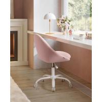 Silla de Oficina en Casa, Silla Giratoria de Algodón y Lino, Silla de Escritorio, Acolchada con Espuma, Altura Ajustable, para Estudio, Dormitorio, Azul Pálido OBG020Q01 - details 15