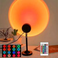 Luz de proyección de puesta de sol con control remoto, luz nocturna ambiental de 16 colores, accesorios de fotografía de pared de fondo de decoración de dormitorio - details 5