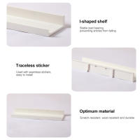 Estante de pared flotante sin taladros para baño, ducha, sala de estar, dormitorio, organizador, 27x8,5 cm - details 6