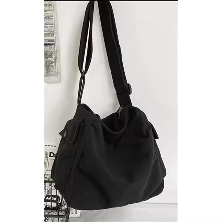 Bolsos de lona elegantes para mujer, bolso bandolera grande tipo hobo con múltiples bolsillos - 1