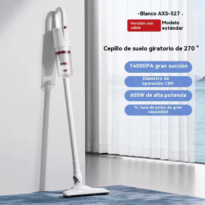 Aspiradora doméstica con cable de succión y remolque integrado de gran potencia de succión ligera máquina de trapeador al vacío de mano - 1
