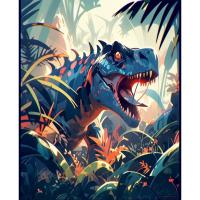 RUOPOTY-pintura moderna por números, imágenes de dinosaurios con números, animales, regalo Diy para el hogar - details 0