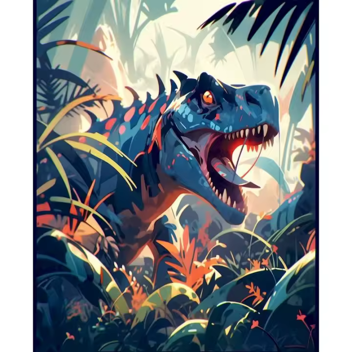 RUOPOTY-pintura moderna por números, imágenes de dinosaurios con números, animales, regalo Diy para el hogar - 1