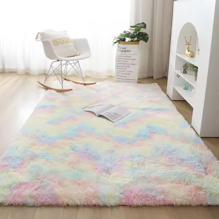 Alfombras grandes para sala de estar, sofás suaves, alfombra esponjosa gris para dormitorio, alfombra de piso peluda, alfombra de mesita de noche, decoración de habitación de niños, varillas - 1