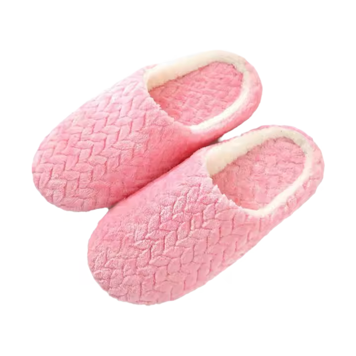 Zapatillas de casa cálidas de felpa con suelo plano para mujer en otoño-invierno - 1