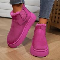 Botas altas para la nieve para mujer, zapatos gruesos de felpa, cálidos, sencillos y versátiles, cómodos, de algodón, invierno, 2024 - details 19