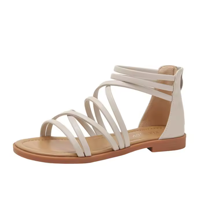 Sandalia 2025 sandalias verano nueva moda plana mujer casual correa versátil - 1