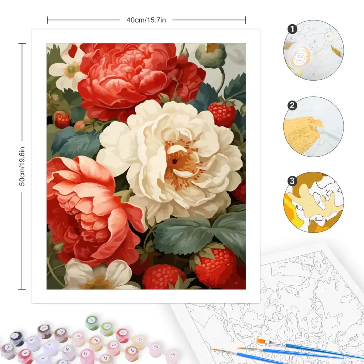 RUOPOTY Kit de Pintura por Números Pintura Abstracta en Lienzo de Acrílico Ideal para Principiantes - 1