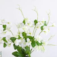 Planta verde de 55cm, flores artificiales de guisante, elegante rama de flor de guisante de seda de tacto Real, flor falsa de plástico hecha a mano para fiesta de boda - details 2