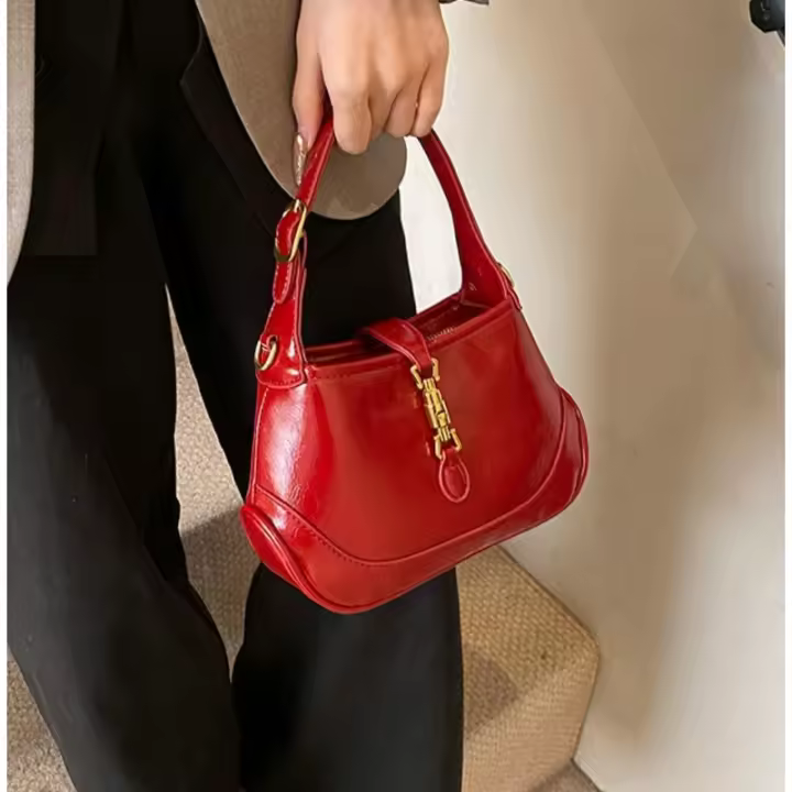 Bolsos de mano bonitos para mujer, bolsos de hombro tipo bandolera a la moda, bolso de mano con asa superior, correa extraíble, primavera 2025 - 1