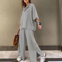 Conjunto de Top y pantalones Vintage para mujer, traje de pantalones sueltos informales para mujer - details 3