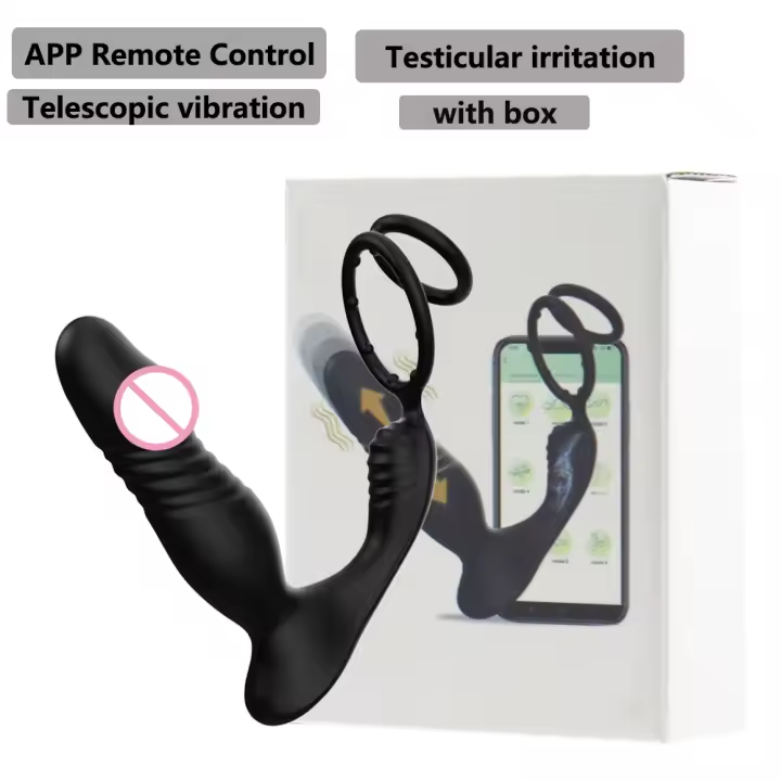 Masajeador de próstata para hombre, vibrador Anal, vibración de empuje, 7 modos con anillo para pene, tapón Anal, Juguetes sexuales anales - 1