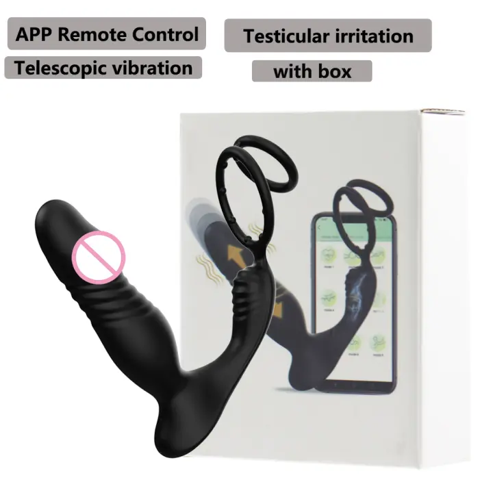Masajeador de próstata para hombre, vibrador Anal, vibración de empuje, 7 modos con anillo para pene, tapón Anal, Juguetes sexuales anales - 1
