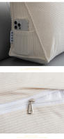 HEHUAI HT Cojín de Espalda de Algodón 100% Diseño de Almohada de Lectura Triangular - details 10