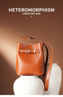 Bolso de hombro vintage de cuero genuino para mujeres, bolso tipo cubo de alta gama, bolso cruzado de piel de vaca de capa superior, bolso cruzado para mujeres - details 2