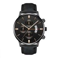 Reloj de pulsera deportivo de estilo clásico de lujo de primera calidad, funda de aleación, correa de cuero, reloj de pulsera de cuarzo para negocios, reloj con calendario, regalo - details 2