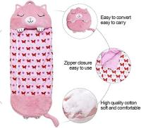 Saco de dormir, linda almohada de dibujos animados, saco de dormir plegable con forma de animal para juegos divertidos y campamentos, 160 cm - details 0