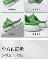 Limitado tiburón melón fondo grueso pisando mierda sensación pareja hogar interior felpa térmica zapatillas de algodón - details 1