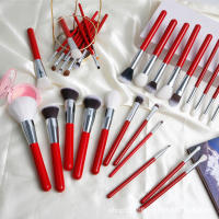 Pinceles de maquillaje de alta calidad al por mayor 30 piezas, juego de maquillaje rojo grande, pelo de animal, pelo de cabra, cepillo - details 13