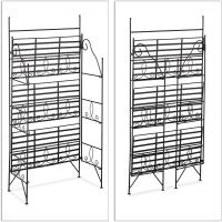 Estantería para Plantas, 3 Baldas, Plegable, Interior y Exterior, Metal, Vintage, 100 x 50 x 25 cm, Negro - details 5