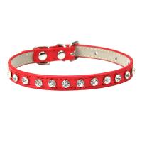 Collar colorido brillante con diamantes de imitación para mascotas, correa de cuero PU para el cuello, seguro para gato, perro, suministros suaves para mascotas, accesorios XS/S - details 0