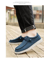 Los zapatos casuales de cuero para hombre son zapatos ligeros y de tela de un pedal para pies gordos y anchos. - details 9