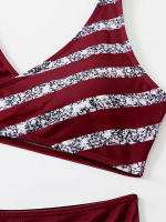 Conjunto de Bikini a rayas para mujer, bañador Sexy de dos piezas, ropa de playa, traje de baño brasileño, novedad de 2022 - details 3