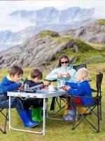 Silla de pesca portátil pequeña para acampar al aire libre, respaldo con reposapiés, silla de playa plegable para senderismo - details 9