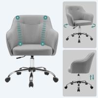 Silla de estudio, giratoria, altura ajustable, carga de 110 kg, marco de acero, tela de algodón-lino transpirable, para estudio, dormitorio, marrón OBG019K01 - details 33