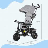 Triciclo para Bebés 6 en 1 Evolutivo con Toldo Plegable, Mango de Empuje, Cinturón de Seguridad, Cesto de Carga 25kg Deportes y Aire Libre - details 33