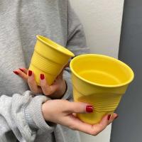 Taza de Cerámica Irregular Pinza Manual Vaso de Bebida Divertido Copa Kawaii - details 2