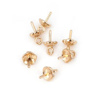 Perlas de latón de alta calidad con baño de oro de 18K, media perforación, para conectar dijes, tapas de perlas, accesorios para la fabricación de joyería DIY para mujeres - details 62
