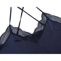 Conjunto de ropa de casa de verano para mujer, camisola de seda de imitación satinada, Top con ribete de encaje, pantalones cortos, pijamas - details 23