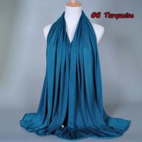 Hijab de algodón liso para mujer, chal largo y elástico, bufanda de red para el cuello, Sjaal musulmán, 35 colores, 180x80Cm - details 15