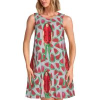 Vestido veraniego suelto personalizado H-Fine e Album S-Styles con estampado de bolsillo, vestido sin mangas para mujer para vacaciones en la playa - details 183