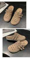 Medias zapatillas baotou retro de suela gruesa para uso exterior de las mujeres, primavera y verano nuevos zapatos de pedal para personas perezosas transpirables y versátiles - details 28
