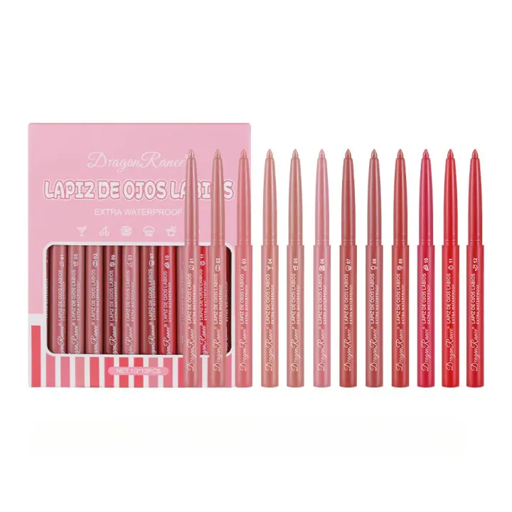 Lápiz delineador de labios, conjunto no es fácil de quitar, gancho de línea, lápiz labial mate de color, arena de soja - 1
