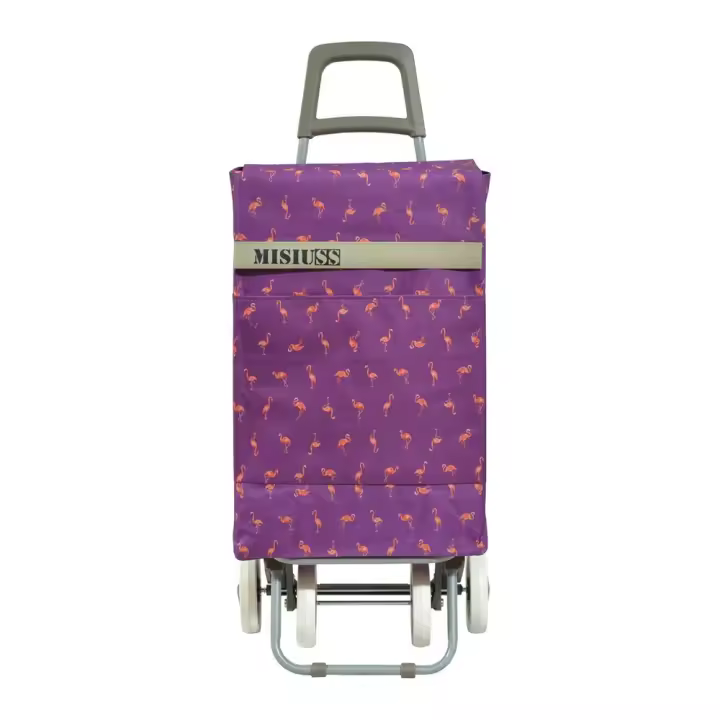 Carro de la Compra 4 Ruedas con 2 Bolsillos flamencos fucsia Calidad carro compra bolsa de la compra - 1