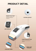 Vancostar-depiladora láser 4 en 1 IPL, dispositivo de rejuvenecimiento para el hogar, refrigeración por Flash, LCD, tratamiento del acné, 999000 - details 8
