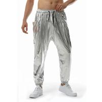 Modo brillante o métallique survêment pantalones de survêment Hip Hop décontracté poche Cargo pantalon Disco danse fête Festival bal Streetwear - details 6