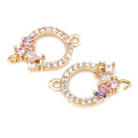 Colgantes de Encanto de Brasso Dorado de 18K 6PCS Diamante Falso Joyería de Alta Calidad - details 1