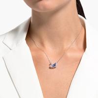 Colgante de cristal de cisne blanco, collar de cadena de piedra de circón azul de Plata de Ley 925, regalo de joyería para niñas - details 1