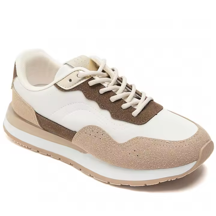 Zapatillas deportivas blancas combinadas para mujer, zapatillas casuales para mujer, zapatillas blancas multicolor - 1