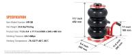 SucceBuy Gato de aire, Gato de aire de triple bolsa, seis tubos de acero, mango largo ajustable, para automóviles, garajes, reparación - details 6