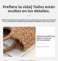 Bolso de paja de estilo francés, bolso tejido, bolso de playa de verano, bolso versátil de celebridad de Internet para mujer, bolso de vacaciones en la playa de estilo forestal - details 6