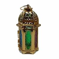 Vintage Encanto Marroquí de Castillo Europeo de Oro Jarrón de Vela Colgante para Boda y Decoración del Hogar - details 2