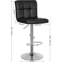 Taburete de Bar Regulable en Altura Diseño Giratorio de 360° con Resalto y Brazo Acero Cromado - details 5