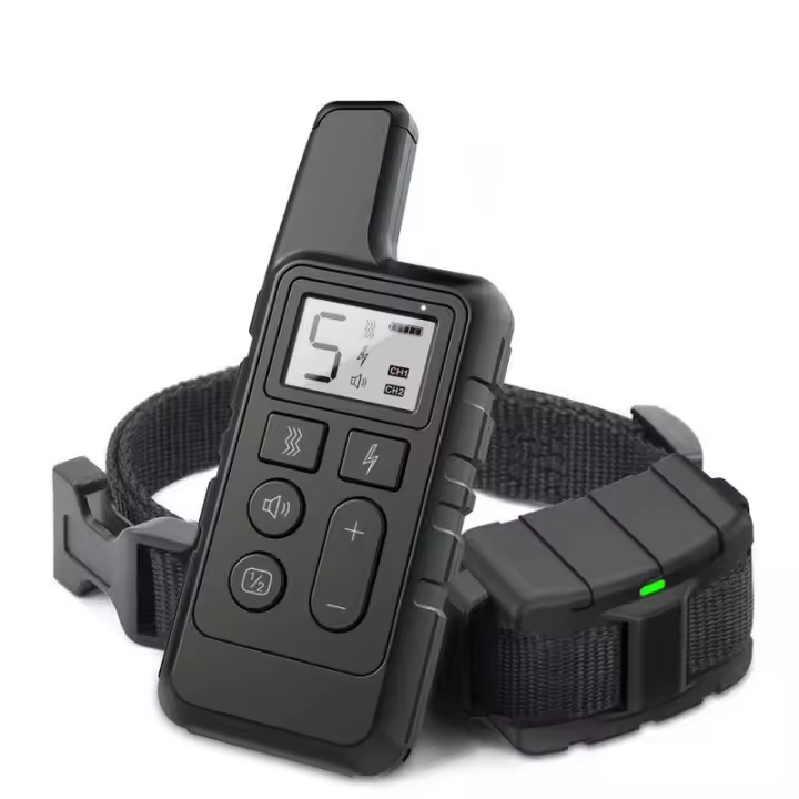 Collar de entrenamiento electrónico para perros, collar de choque impermeable recargable, entrenador de perros con control remoto para perros pequeños y medianos - 1