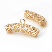 Colgantes de tubo curvado de nube de latón, Color oro de 18K de alta calidad, conector de pulsera, suministros para fabricación de joyas, accesorios Diy - details 13