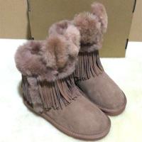 Nuevas botas de nieve cálidas con flecos de lana de cuero de invierno - details 9